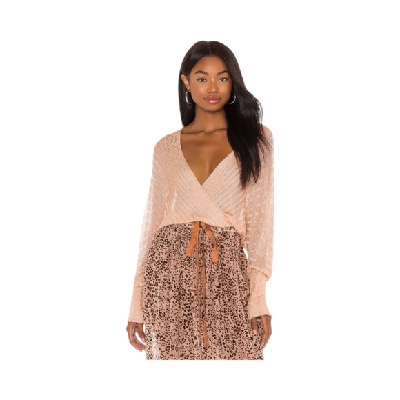 Free People Pluto Wrap Sweater In Rose Wine Combo Size XS Style #OB1191065 - Picture 2 of 16